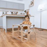 STEP'n'SIT® Convertible 2-in-1 Helper Tower/Table - Natural wood