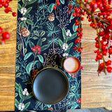 Christmas Forest Table Runner with Tassels