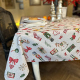 Festive Motive Christmas Story Rectangular Tablecloth