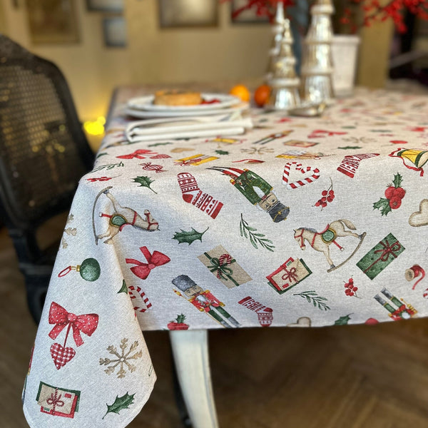 Festive Motive Christmas Story Rectangular Tablecloth
