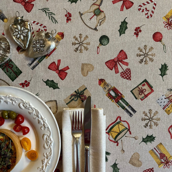 Festive Motive Christmas Story Rectangular Tablecloth