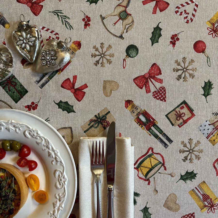 Festive Motive Christmas Story Rectangular Tablecloth