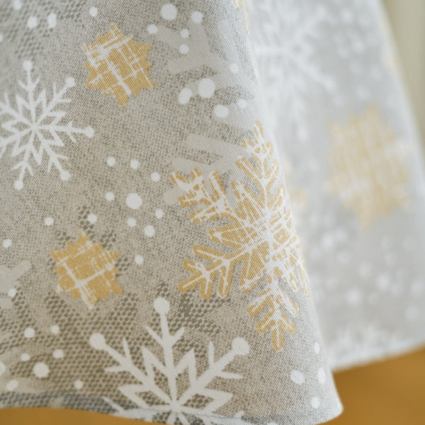 Christmas Motive Snowflakes Round Tablecloth