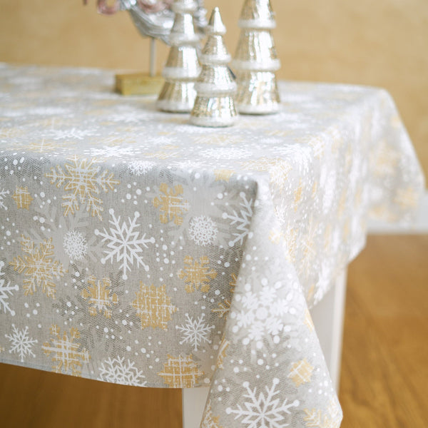 Winter Motive Snowflakes Rectangular Tablecloth