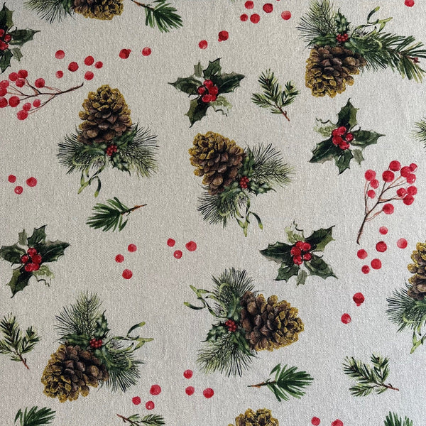 Winter Motive Golden Pine Rectangular Tablecloth