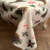 Winter Motive Golden Pine Rectangular Tablecloth