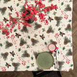 Winter Motive Golden Pine Rectangular Tablecloth