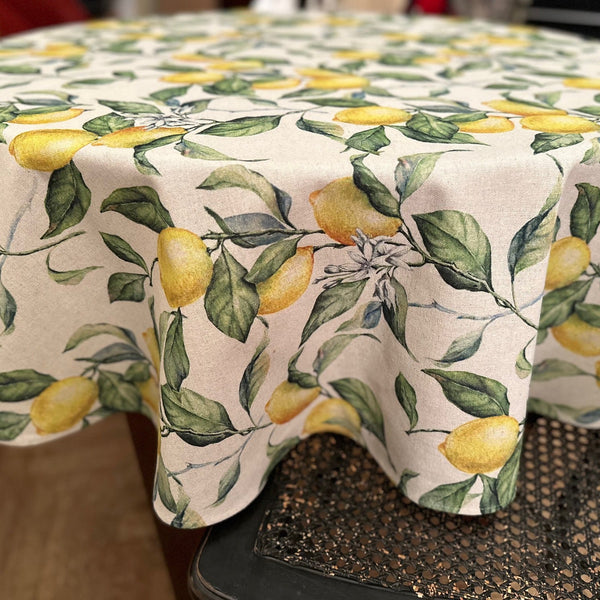 Round Tablecloth - Lemon Linen