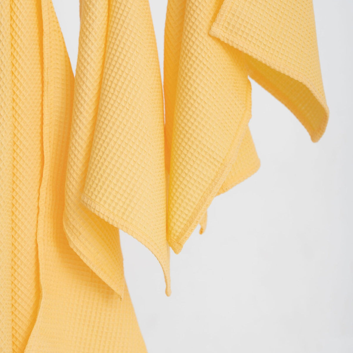 Organic Waffle Cotton Towel - Yellow