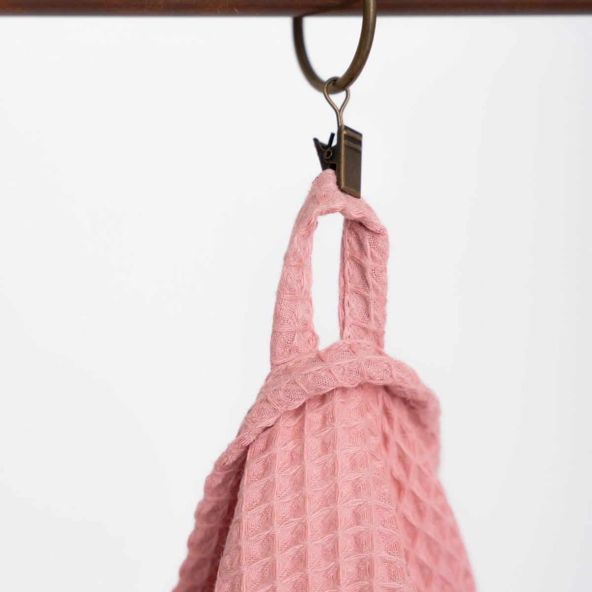 Organic Waffle Cotton Towel - Peach