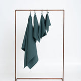 Organic Waffle Cotton Towel - Petrol