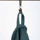 Organic Waffle Cotton Towel - Petrol