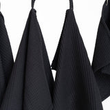 Organic Waffle Cotton Towel - Black