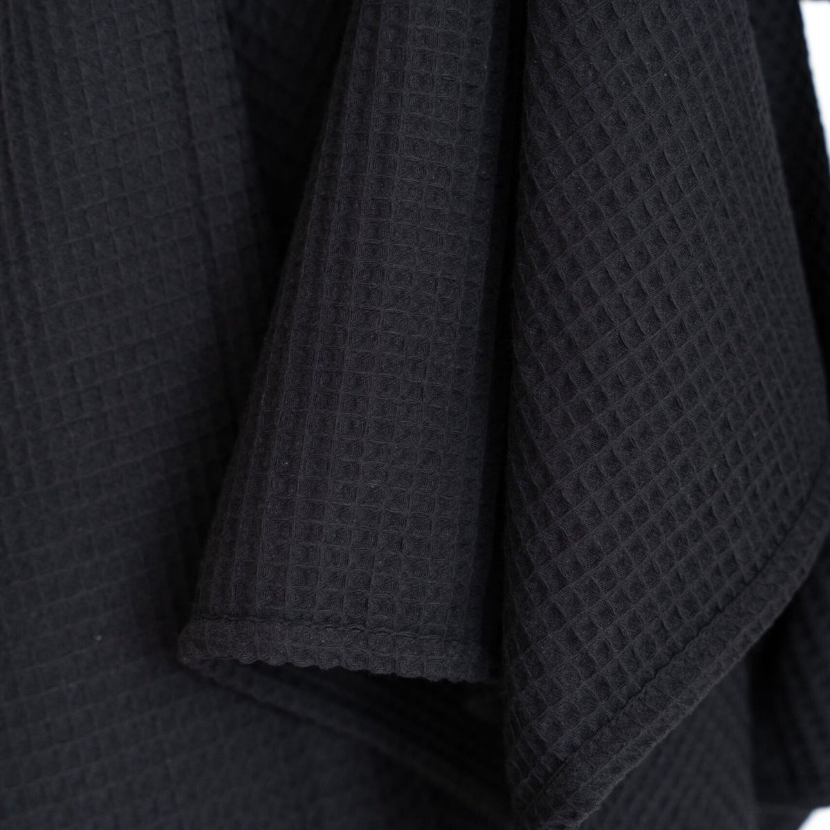 Organic Waffle Cotton Towel - Black