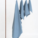 Organic Waffle Cotton Towel - Blue