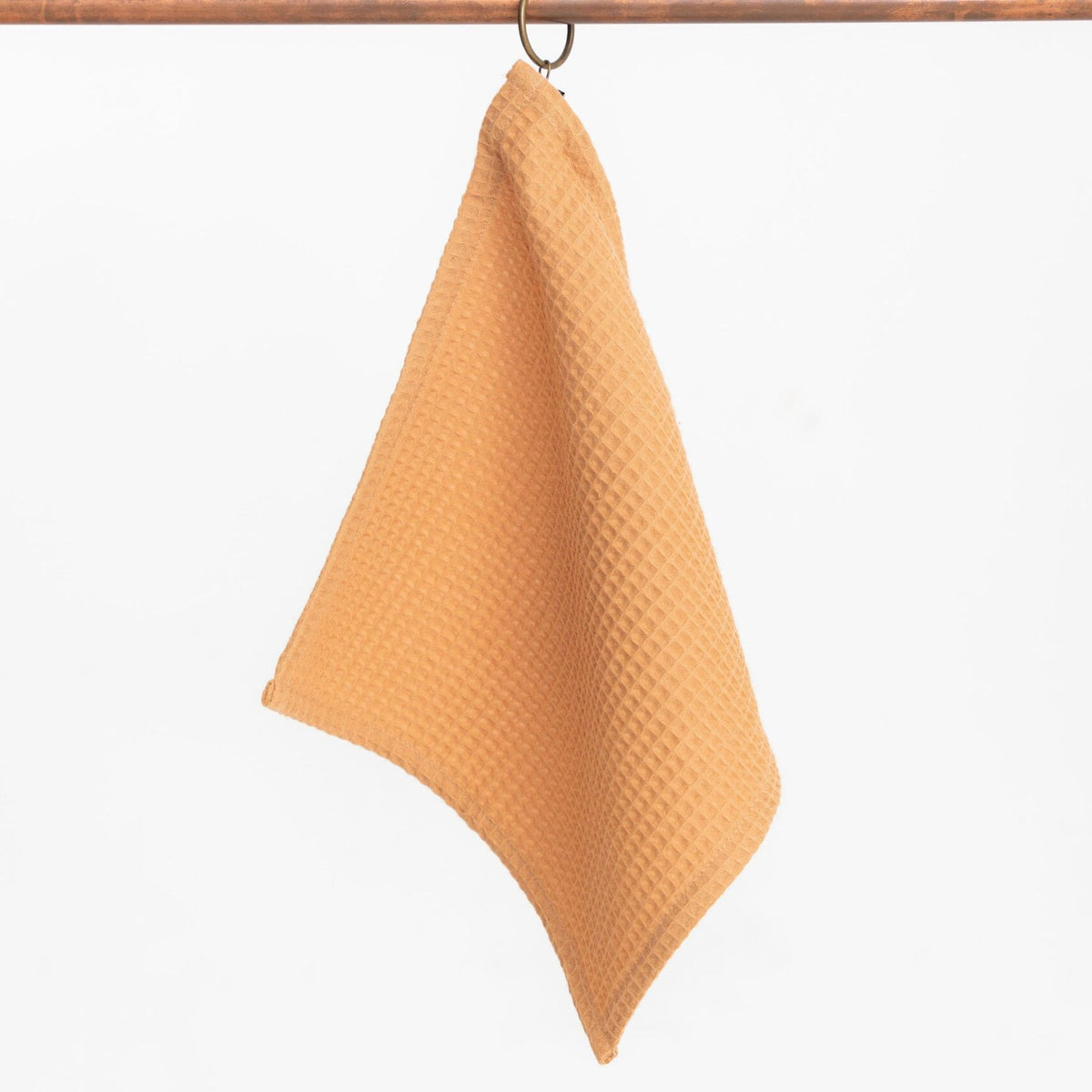 Organic Waffle Cotton Towel - Caramel