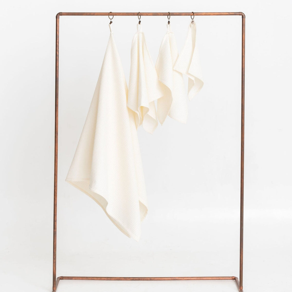 Organic Waffle Cotton Towel - Cream