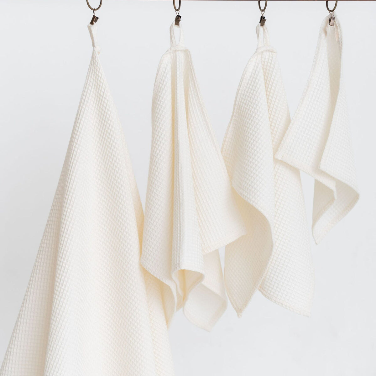 Organic Waffle Cotton Towel - Cream