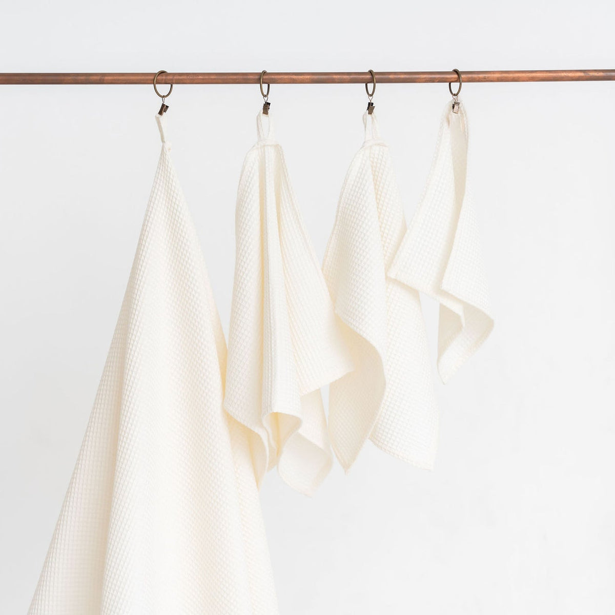 Organic Waffle Cotton Towel - Cream