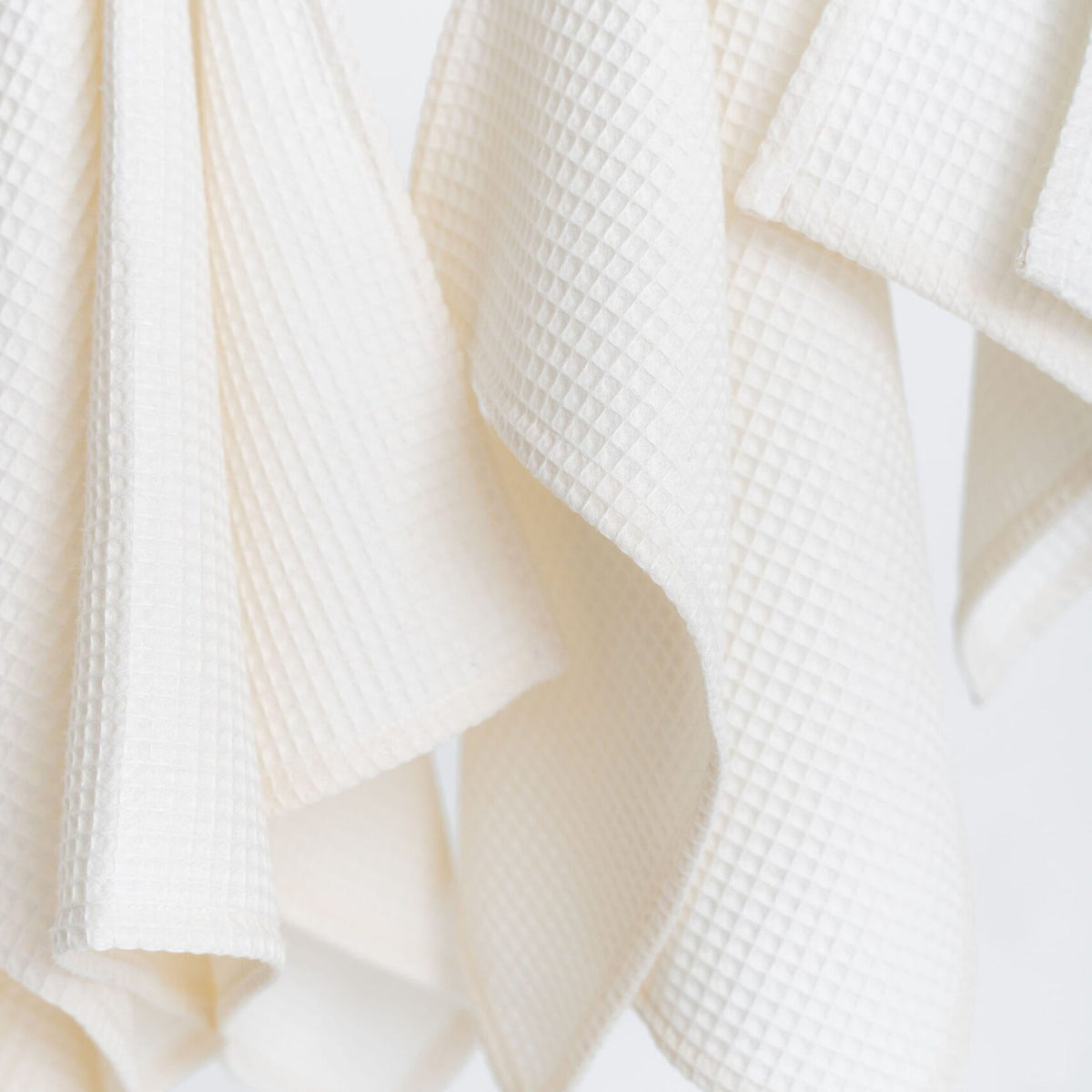Organic Waffle Cotton Towel - Cream