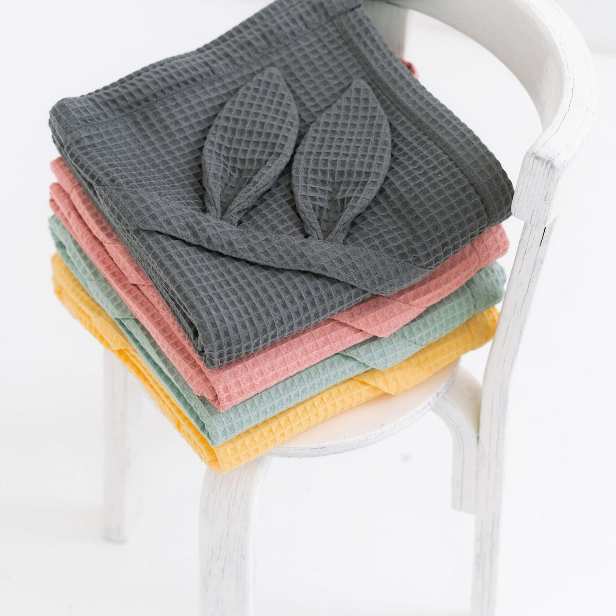 Waffle Fabric Towel with Bunny Ears