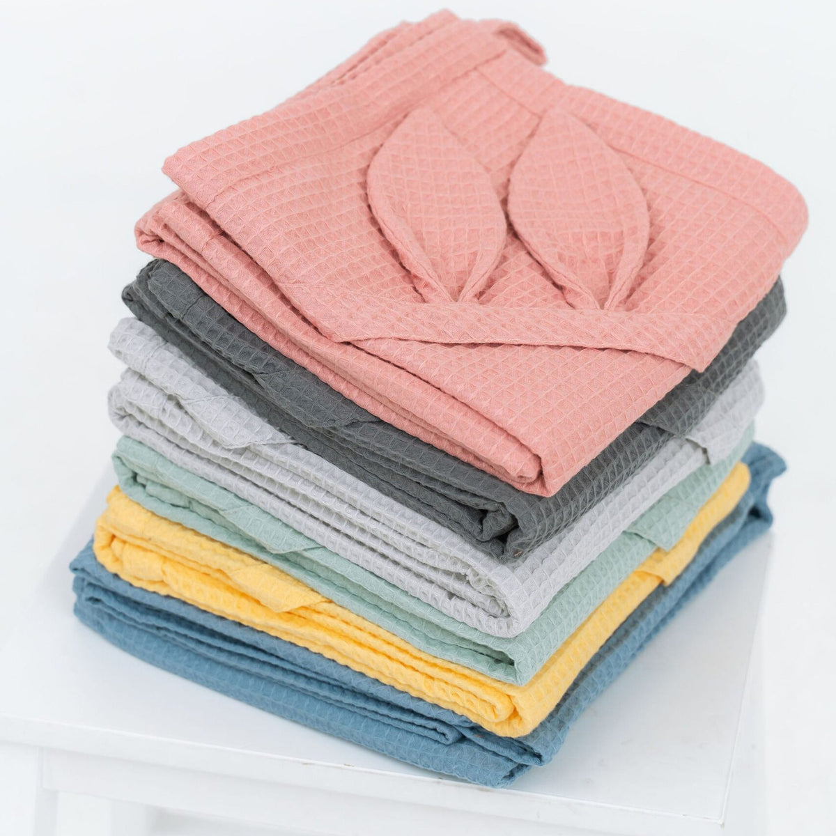 Waffle Fabric Towel with Bunny Ears