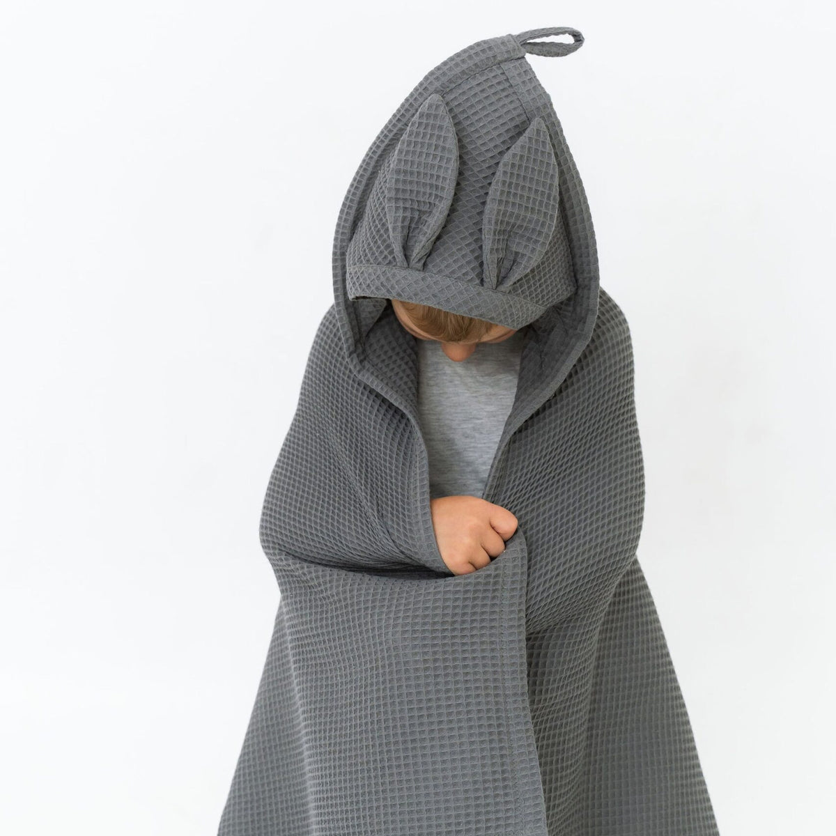 Waffle Fabric Towel with Bunny Ears