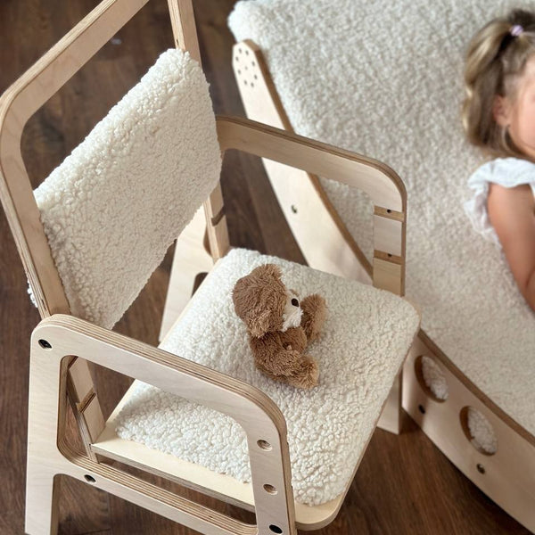 Adjustable Children Chair Luula - Vanilla Lamb