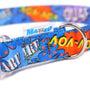 Collar With A LED Plastic Buckle - Blue Graffiti