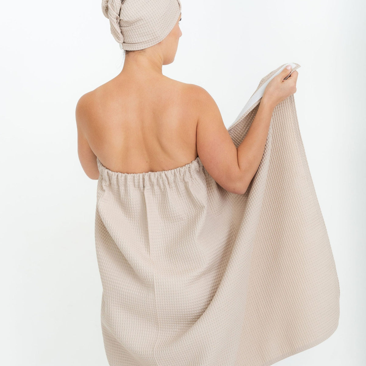 Cotton Waffle Sauna Wrap With Velcro