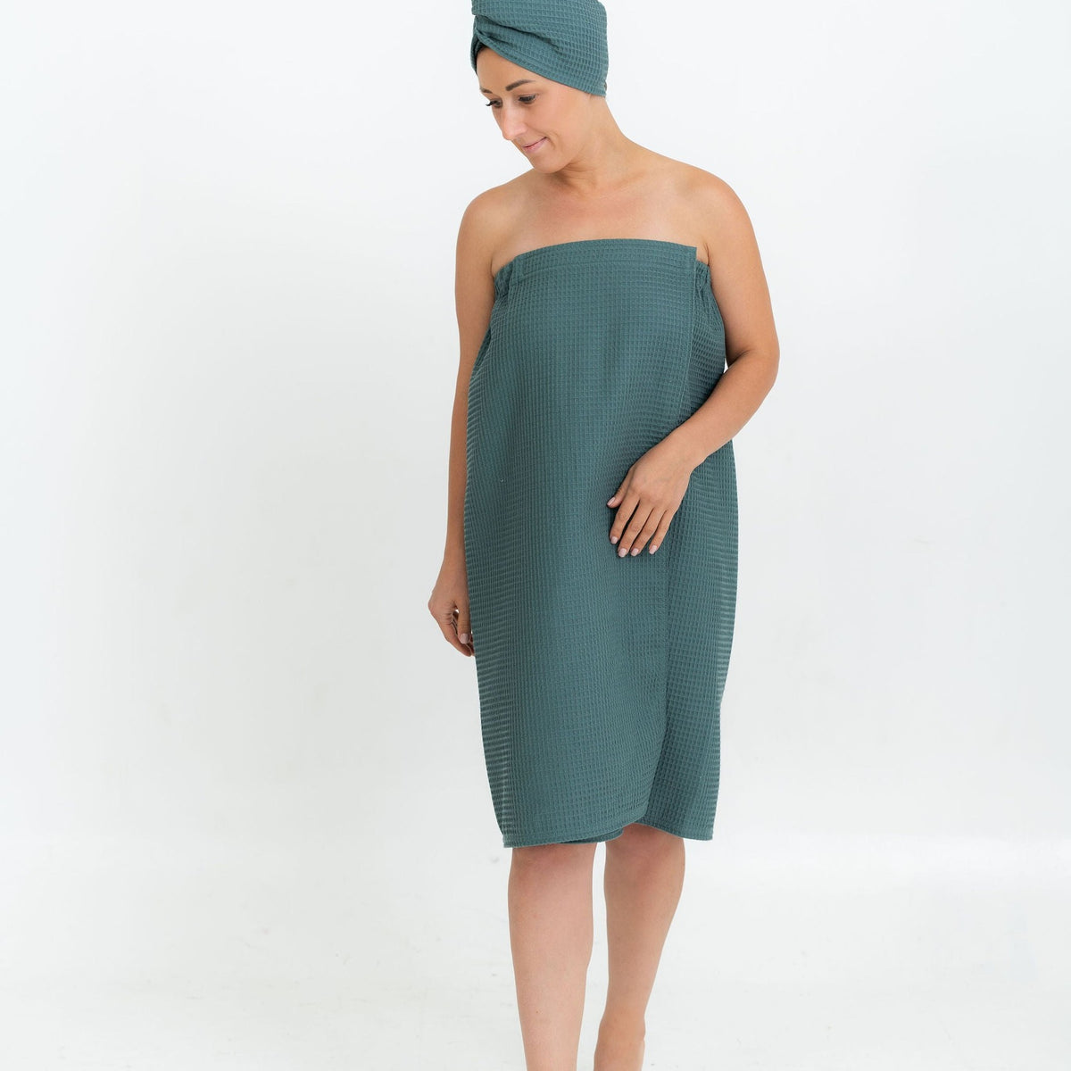 Cotton Waffle Sauna Wrap With Velcro