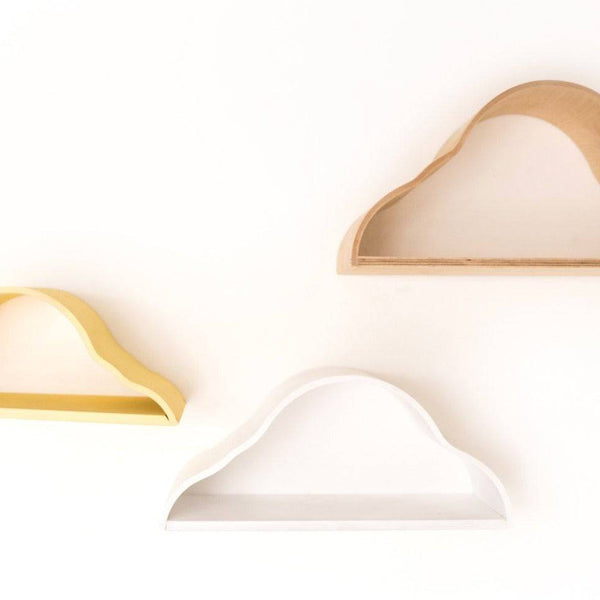 Floating Wall Shelves for Kids - Set of 3 Cloud Shaped Shelves