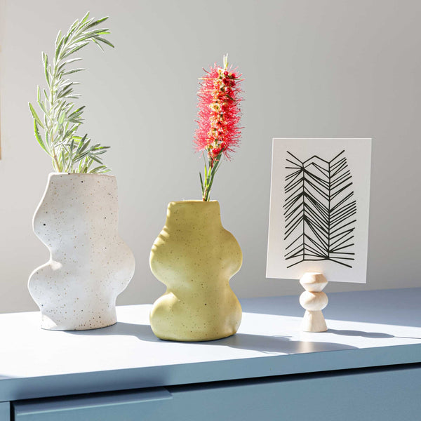 Fluxo Ceramic Vase Medium - White