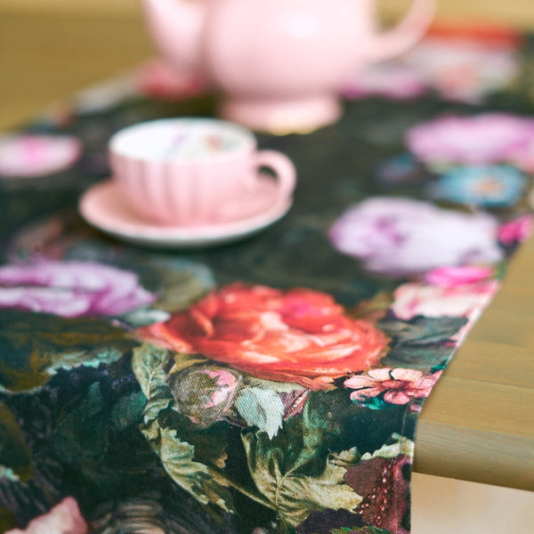 Francine Black Table Runner with Tassels