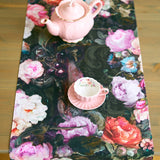 Francine Black Table Runner with Tassels