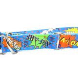 Half Chocke Collar - Blue Graffiti