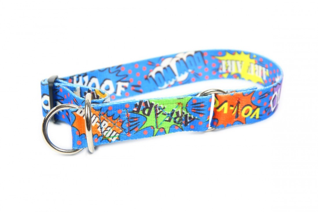 Half Chocke Collar - Blue Graffiti