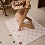 Kids Mealtime Floor Mat, Non-Slip & Waterproof - Chess Pink Beige