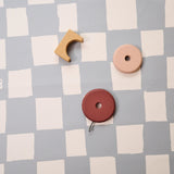 Kids Mealtime Floor Mat, Non-Slip & Waterproof - Chess Azure