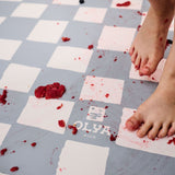 Kids Mealtime Floor Mat, Non-Slip & Waterproof - Chess Azure