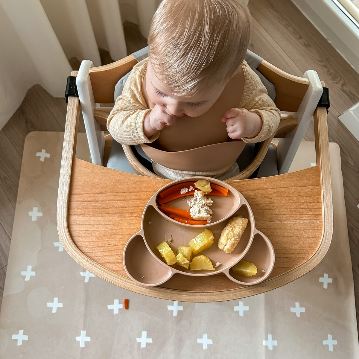 Kids Mealtime Floor Mat, Non-Slip & Waterproof - Cross Sand