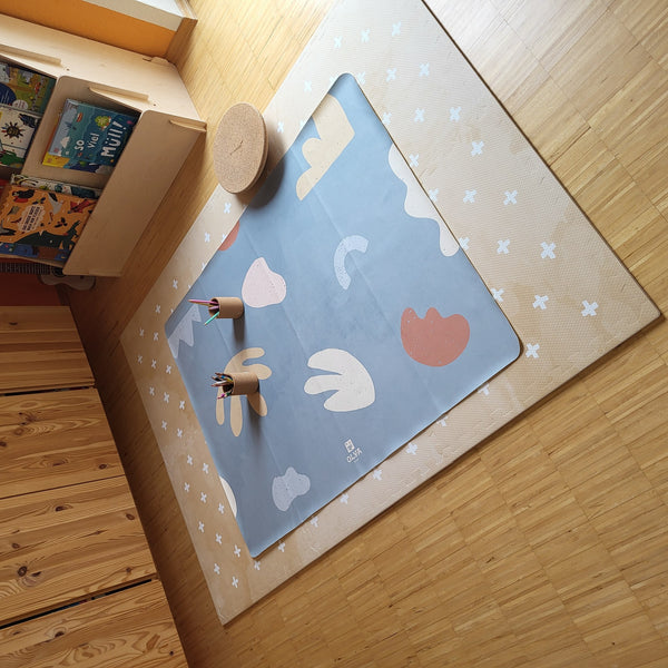 Kids Mealtime Floor Mat, Non-Slip & Waterproof - Organic Sea