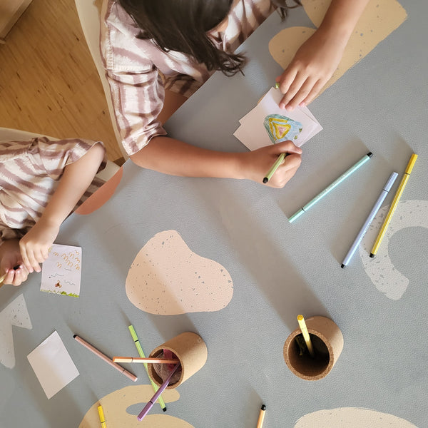 Kids Mealtime Floor Mat, Non-Slip & Waterproof - Organic Sea