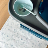 Kids Mealtime Floor Mat, Non-Slip & Waterproof - Palm Beach Azure