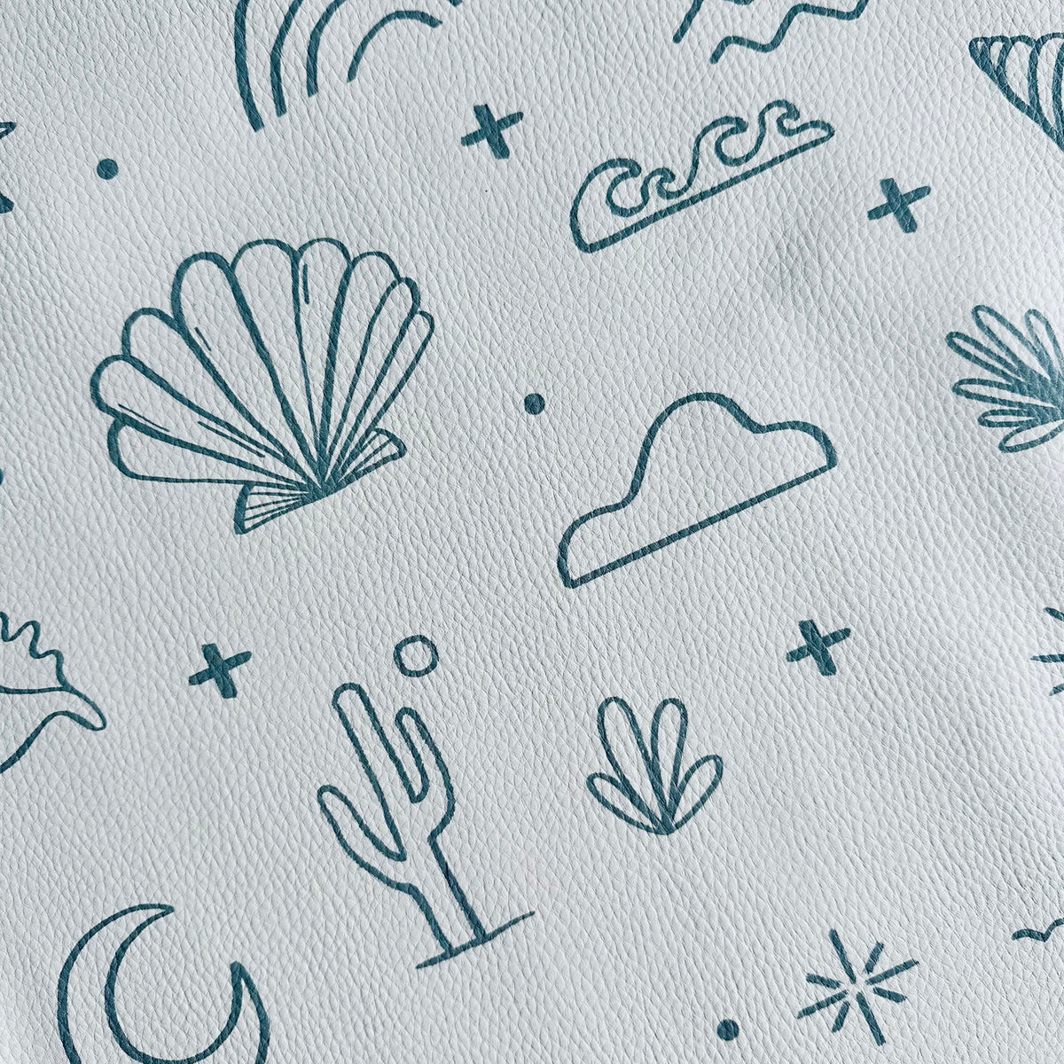 Kids Mealtime Floor Mat, Non-Slip & Waterproof - Palm Beach Azure