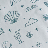 Kids Mealtime Floor Mat, Non-Slip & Waterproof - Palm Beach Azure