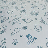 Kids Mealtime Floor Mat, Non-Slip & Waterproof - Palm Beach Azure