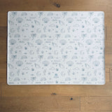 Kids Mealtime Floor Mat, Non-Slip & Waterproof - Palm Beach Azure
