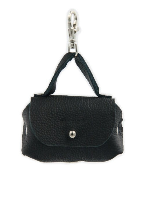 Leather Dog Waste Bag Dispenser Bellissima – Black