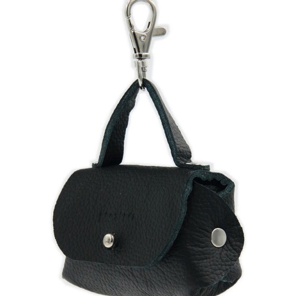 Leather Dog Waste Bag Dispenser Bellissima – Black